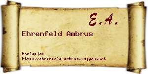 Ehrenfeld Ambrus névjegykártya