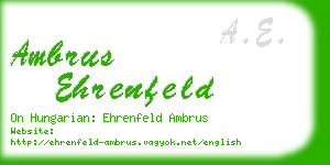 ambrus ehrenfeld business card